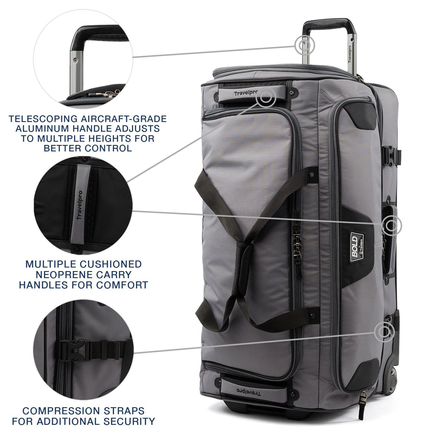 Bold By Travelpro 30" Drop Bottom Rolling Duffel 2 Bold By Travelpro 30" Drop Bottom Rolling Duffel - Image 2