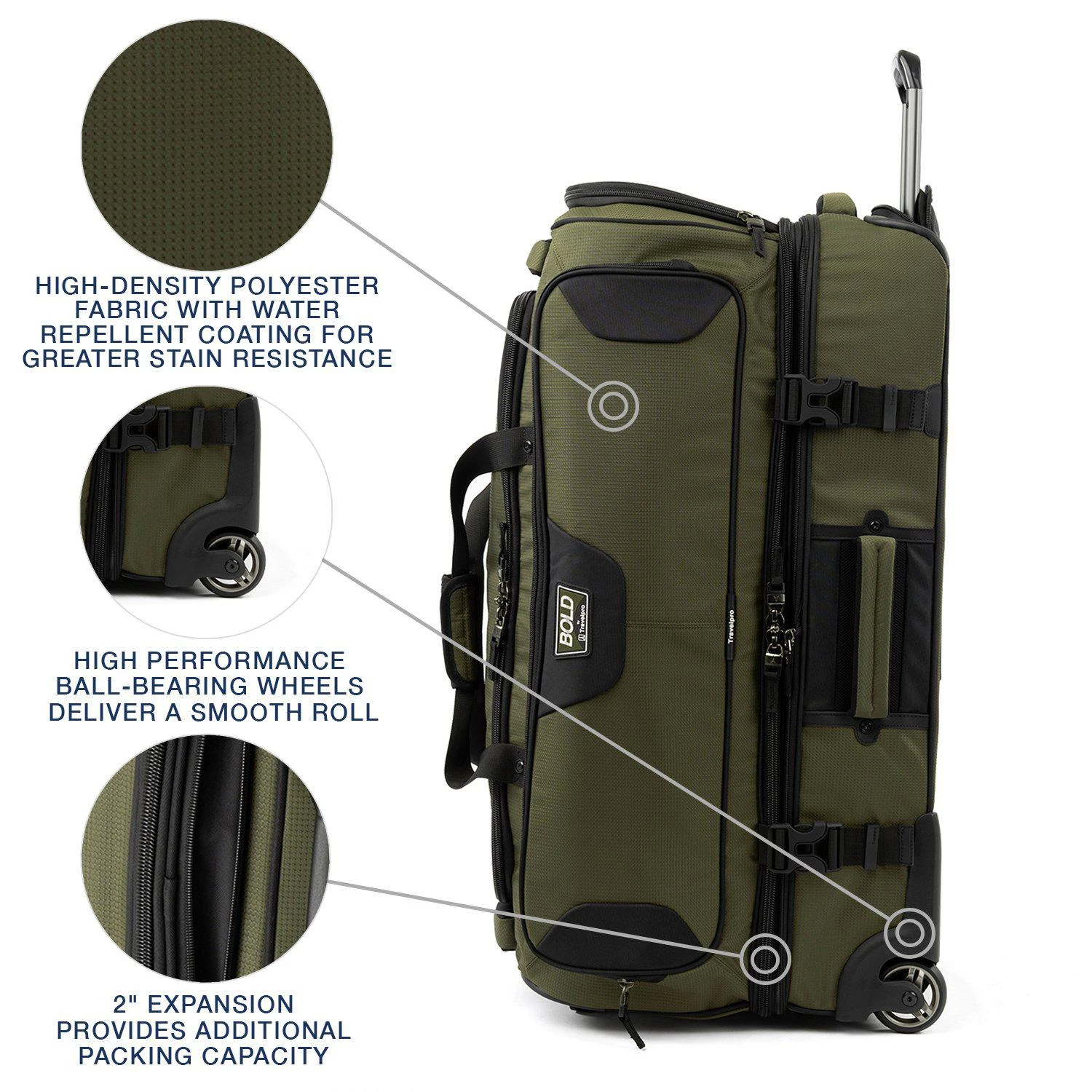Bold By Travelpro 30" Drop Bottom Rolling Duffel 16 Bold By Travelpro 30" Drop Bottom Rolling Duffel - Image 16
