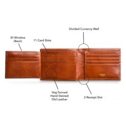 Bosca Old Leather Bifold Wallet With Card / ID Flap -Victorinox Shop Bosca Old Leather Bifold Wallet with Card ID Flap 9