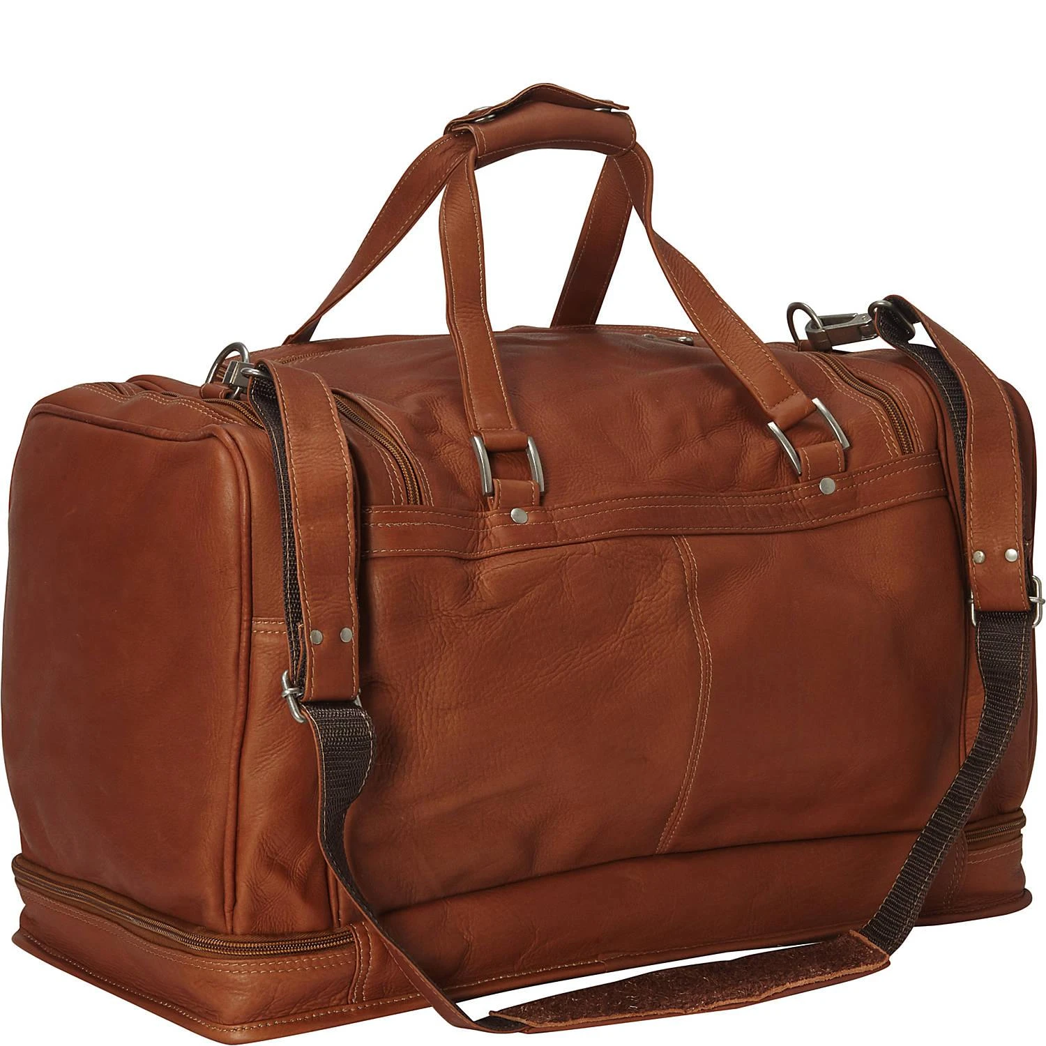 Piel Leather False Bottom Duffel Bag 6 Piel Leather False Bottom Duffel Bag - Image 6