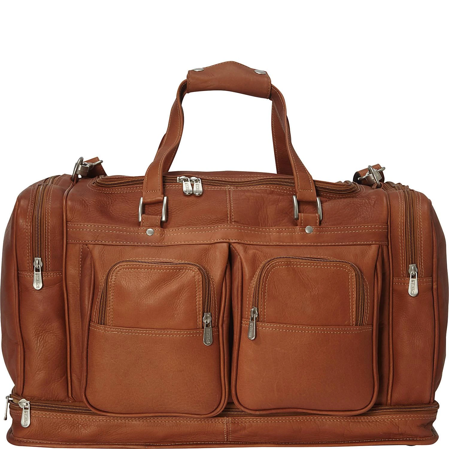 Piel Leather False Bottom Duffel Bag 1 Piel Leather False Bottom Duffel Bag