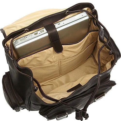 Piel Leather Double Loop Flap-Over Laptop Backpack 2 Piel Leather Double Loop Flap-Over Laptop Backpack - Image 2