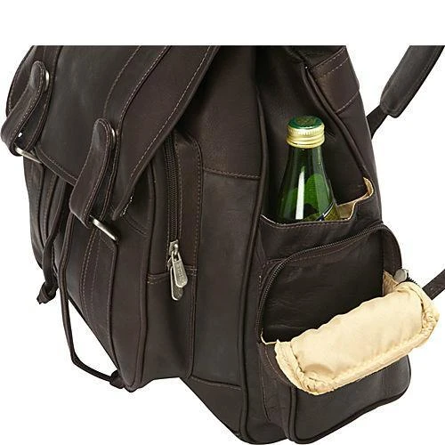 Piel Leather Double Loop Flap-Over Laptop Backpack 4 Piel Leather Double Loop Flap-Over Laptop Backpack - Image 4