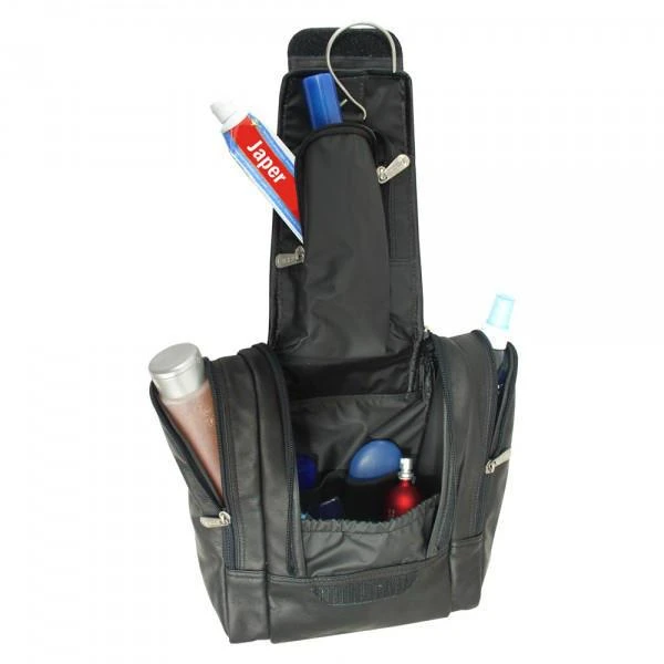 Piel Leather Hanging Travel Toiletry Kit 2 Piel Leather Hanging Travel Toiletry Kit - Image 2